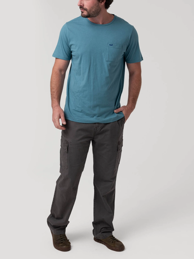 POLERA ALGODON RECICLADO HOMBRE ESSENTPOC AZUL ROCKFORD - 8