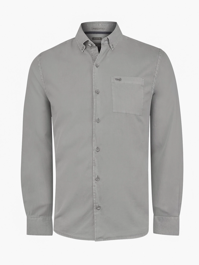 CAMISA ALGODON ORGANICO HOMBRE LEEDS GRIS ROCKFORD - 1