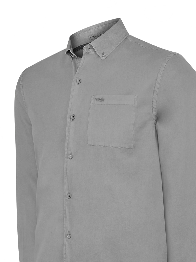 CAMISA ALGODON ORGANICO HOMBRE LEEDS GRIS ROCKFORD - 4