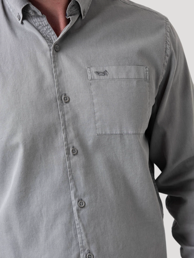 CAMISA ALGODON ORGANICO HOMBRE LEEDS GRIS ROCKFORD - 7