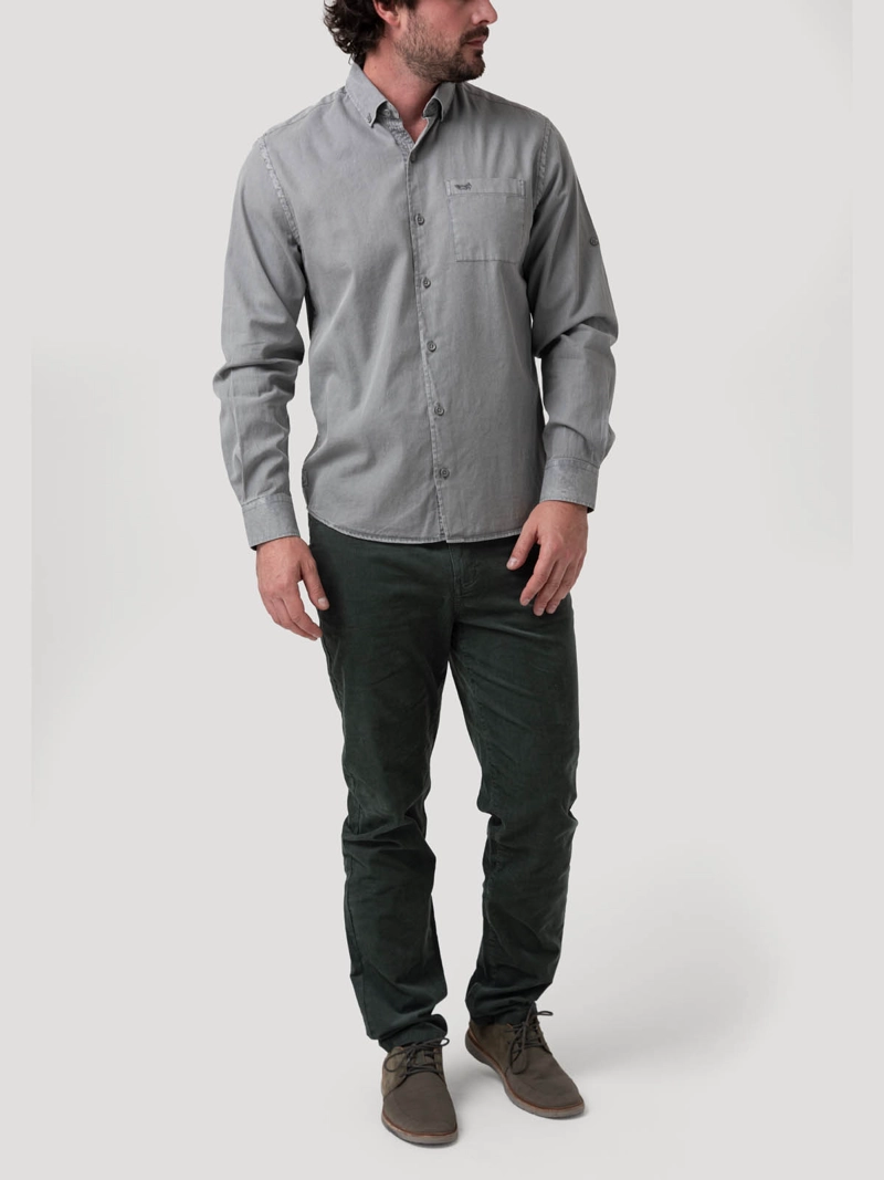 CAMISA ALGODON ORGANICO HOMBRE LEEDS GRIS ROCKFORD - 8