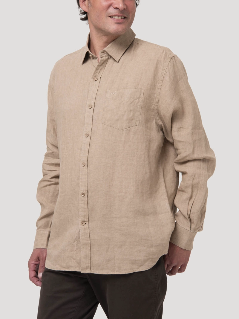 CAMISA LINO ORGANICO HOMBRE LINEN CAFE  ROCKFORD - 5