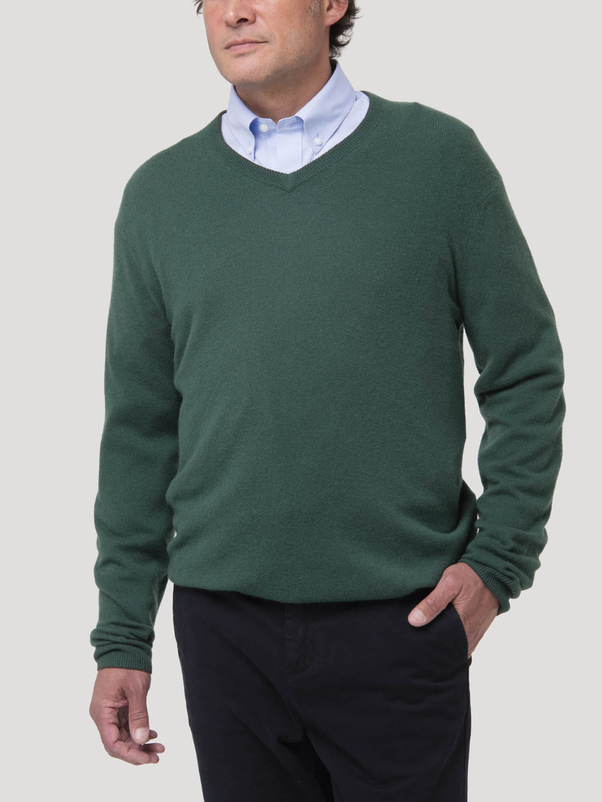 SWEATER CASHEMIRA HOMBRE CASH V VERDE ROCKFORD - 5