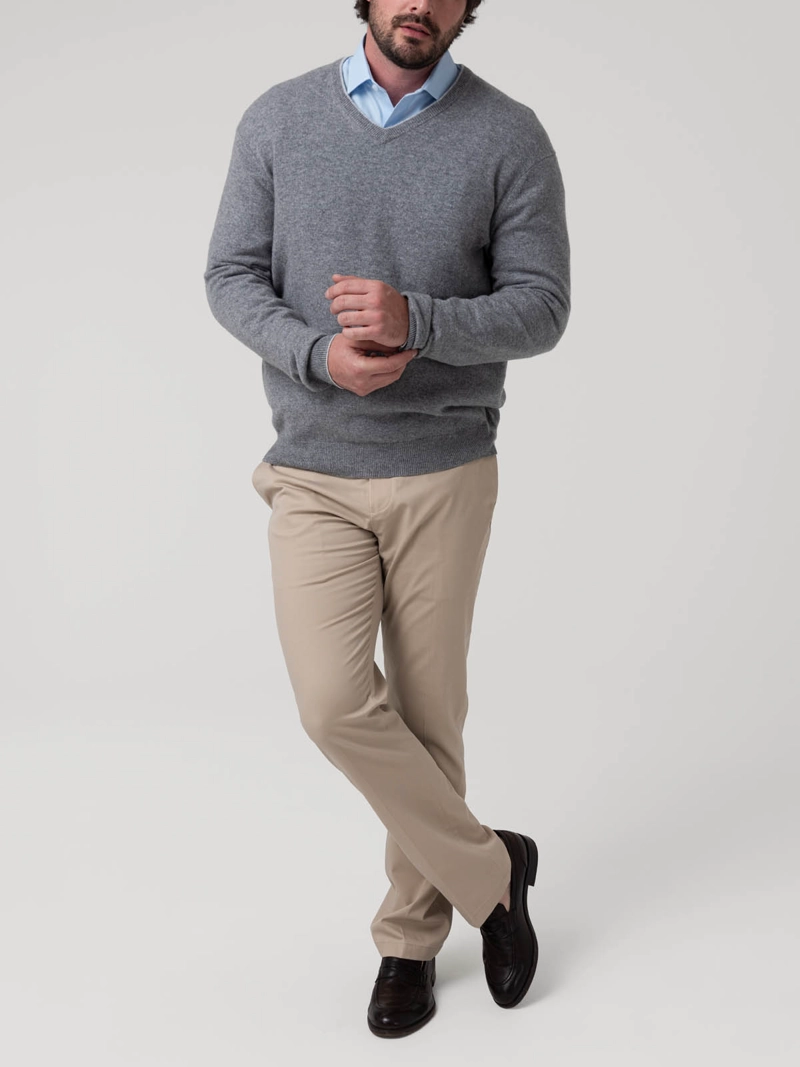 SWEATER CASHEMIRA HOMBRE CASH V GRIS ROCKFORD - 8