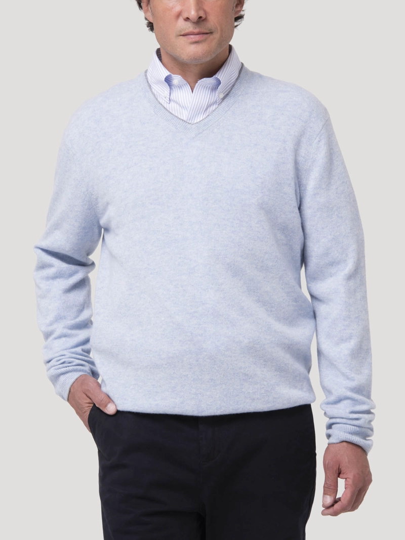 SWEATER CASHEMIRA HOMBRE CASH V CELESTE ROCKFORD - 5