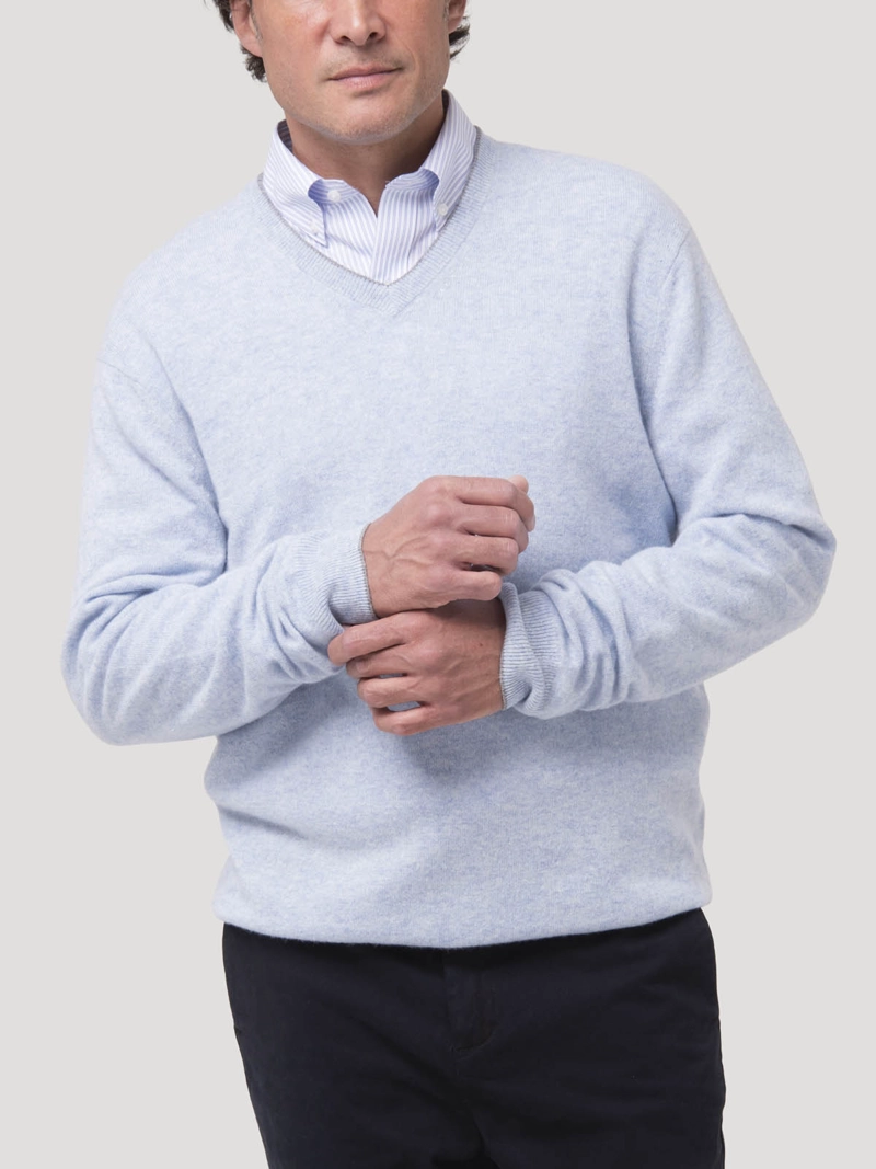 SWEATER CASHEMIRA HOMBRE CASH V CELESTE ROCKFORD - 6