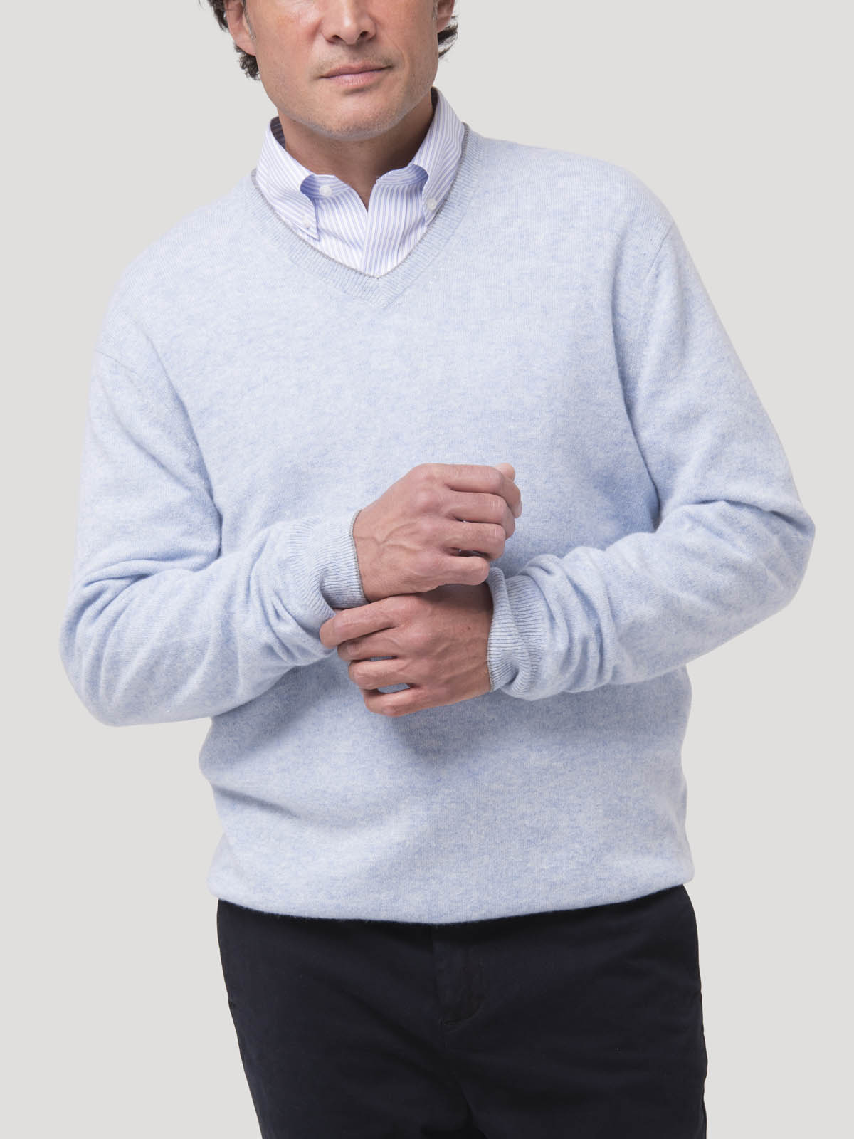SWEATER CASHEMIRA HOMBRE CASH V CELESTE ROCKFORD - 6