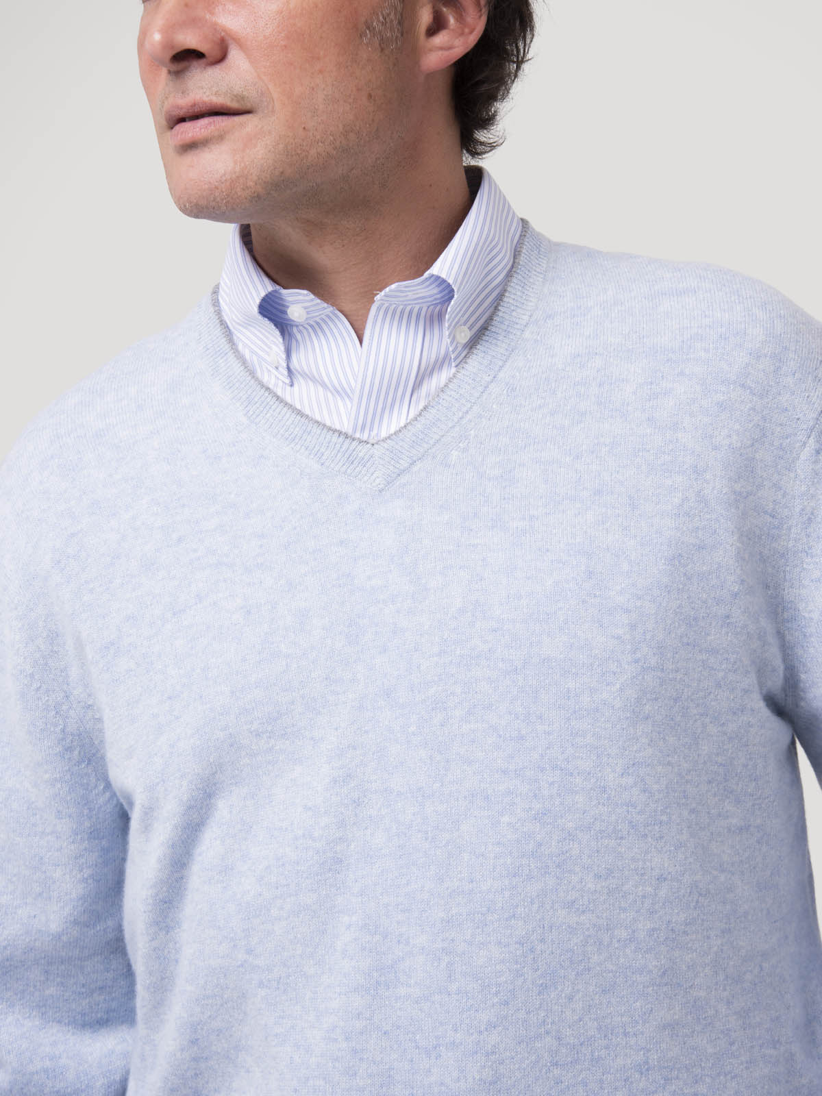 SWEATER CASHEMIRA HOMBRE CASH V CELESTE ROCKFORD - 8