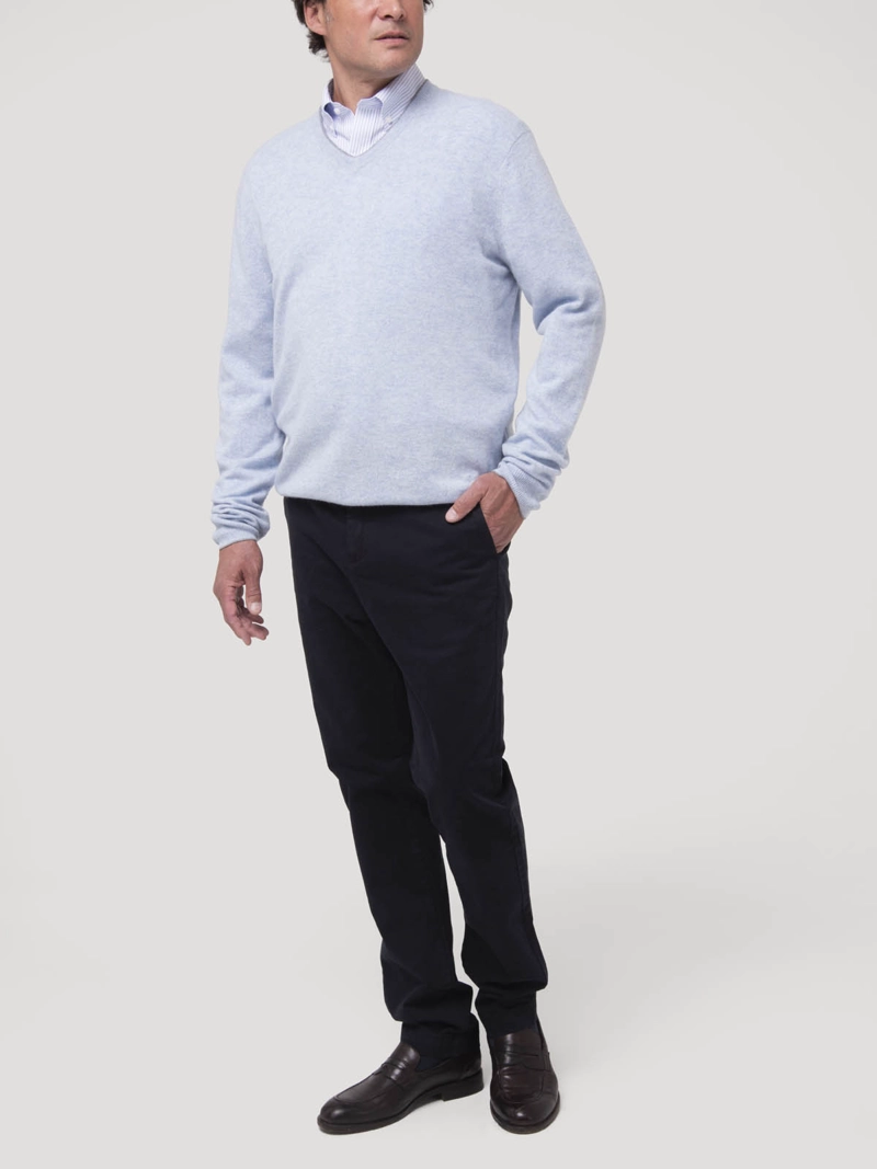 SWEATER CASHEMIRA HOMBRE CASH V CELESTE ROCKFORD - 9