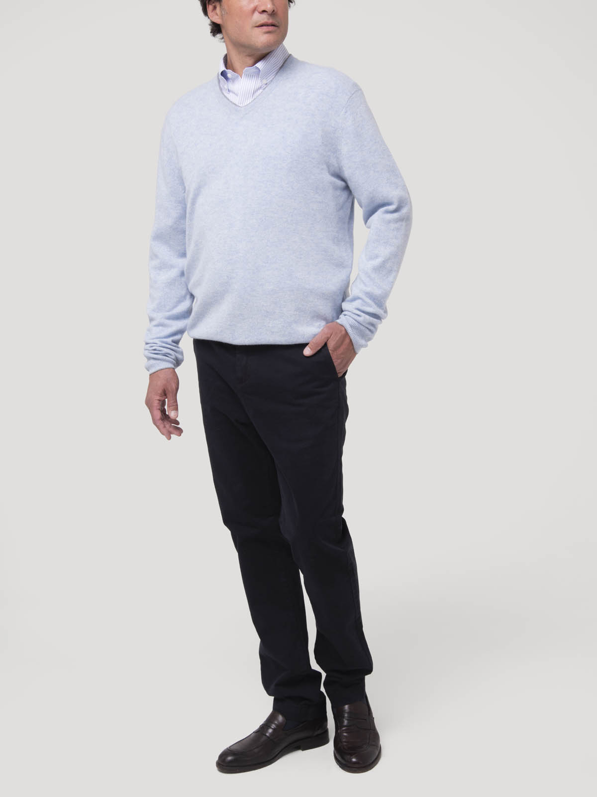 SWEATER CASHEMIRA HOMBRE CASH V CELESTE ROCKFORD - 9