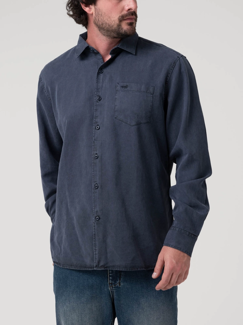 CAMISA TENCEL HOMBRE TENCEL AZUL ROCKFORD - 5