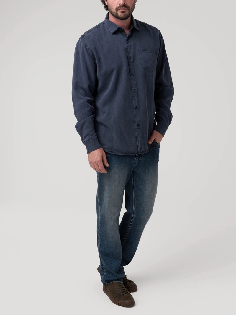 CAMISA TENCEL HOMBRE TENCEL AZUL ROCKFORD - 9