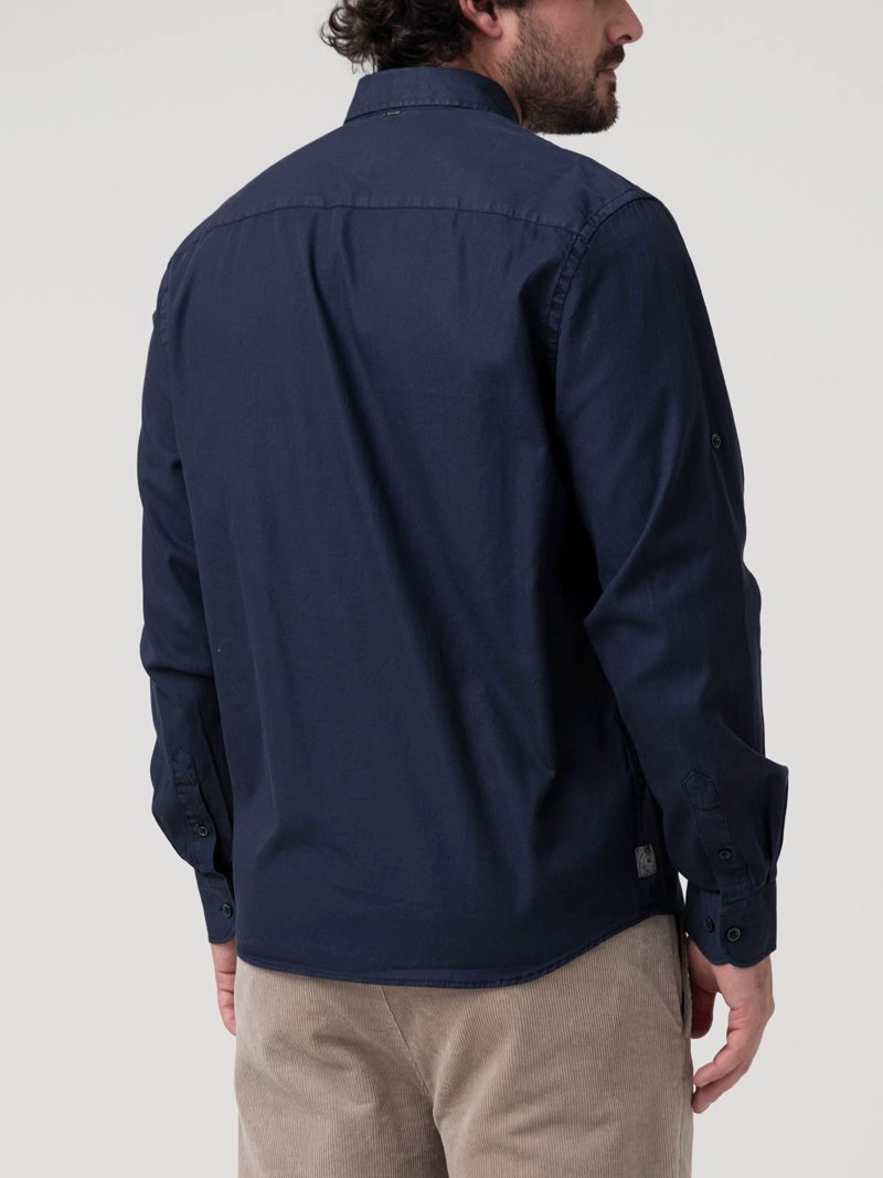 CAMISA ALGODON ORGANICO HOMBRE LEEDS AZUL OSCURO ROCKFORD - 6