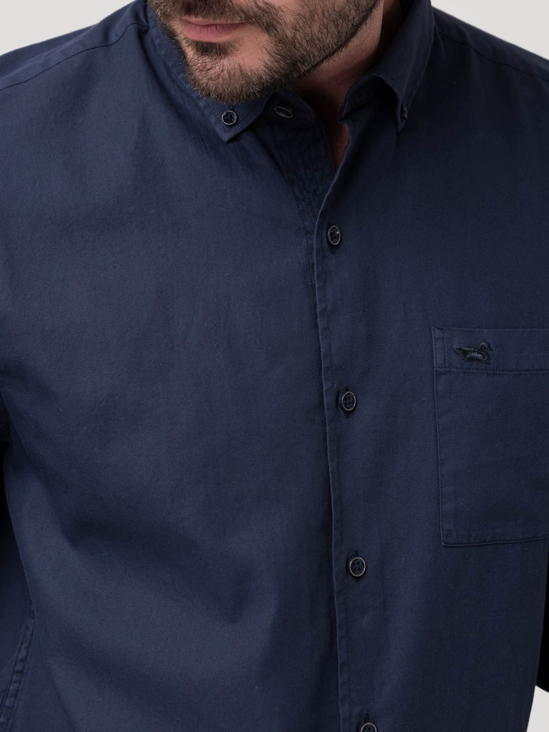 CAMISA ALGODON ORGANICO HOMBRE LEEDS AZUL OSCURO ROCKFORD - 7