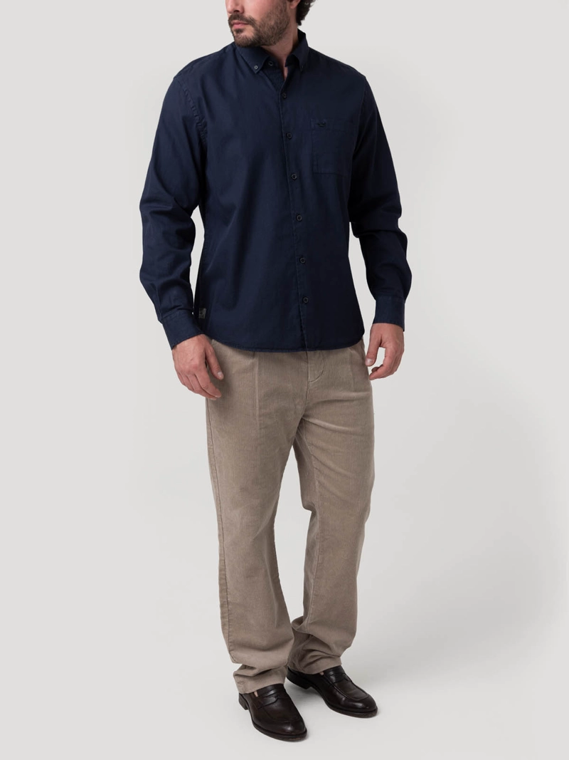 CAMISA ALGODON ORGANICO HOMBRE LEEDS AZUL OSCURO ROCKFORD - 8