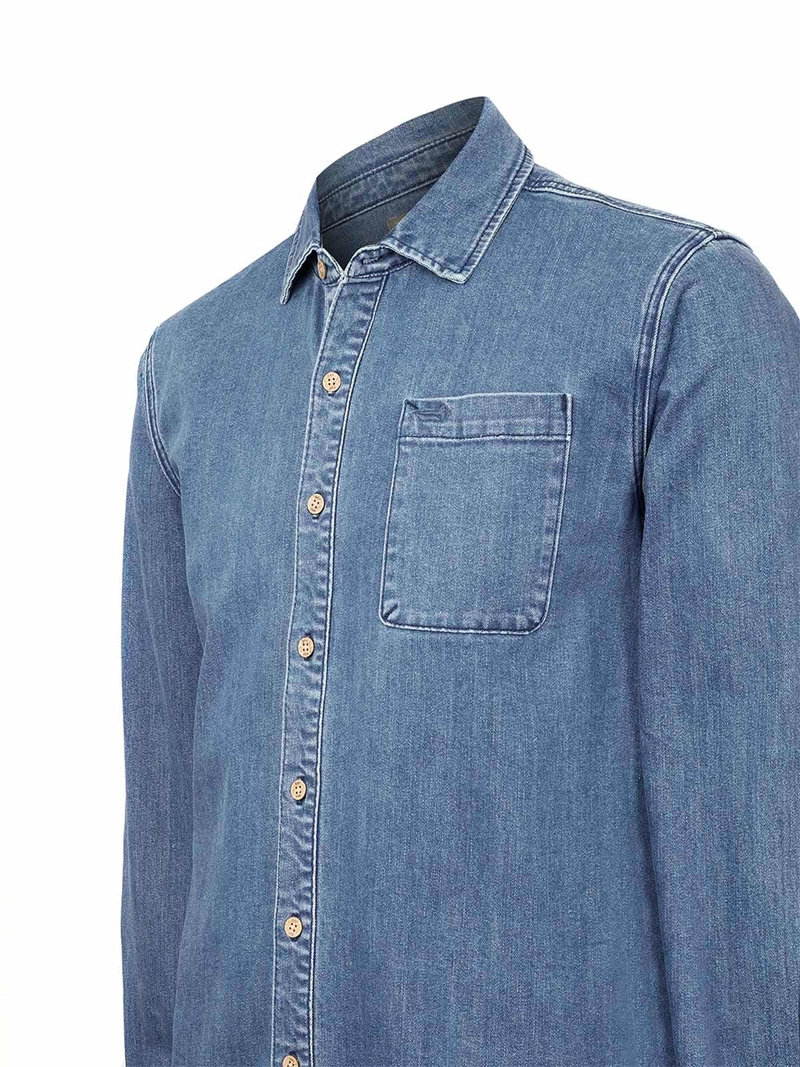 CAMISA ALGODON RECICLADO HOMBRE AZUL ROCKFORD - 4