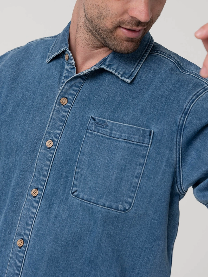 CAMISA ALGODON RECICLADO HOMBRE AZUL ROCKFORD - 7