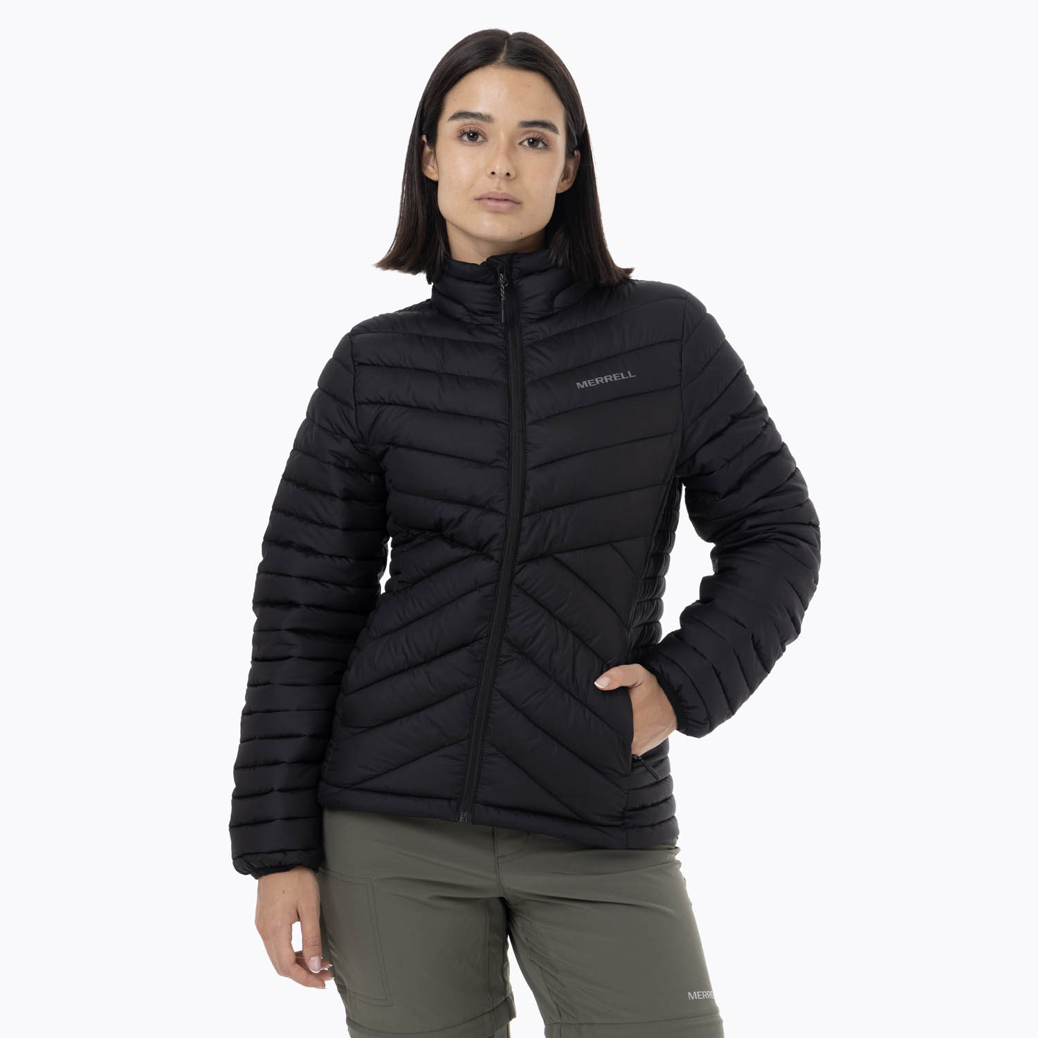 PARKA MUJER FULL ZIPPER NEGRO MERRELL - 1