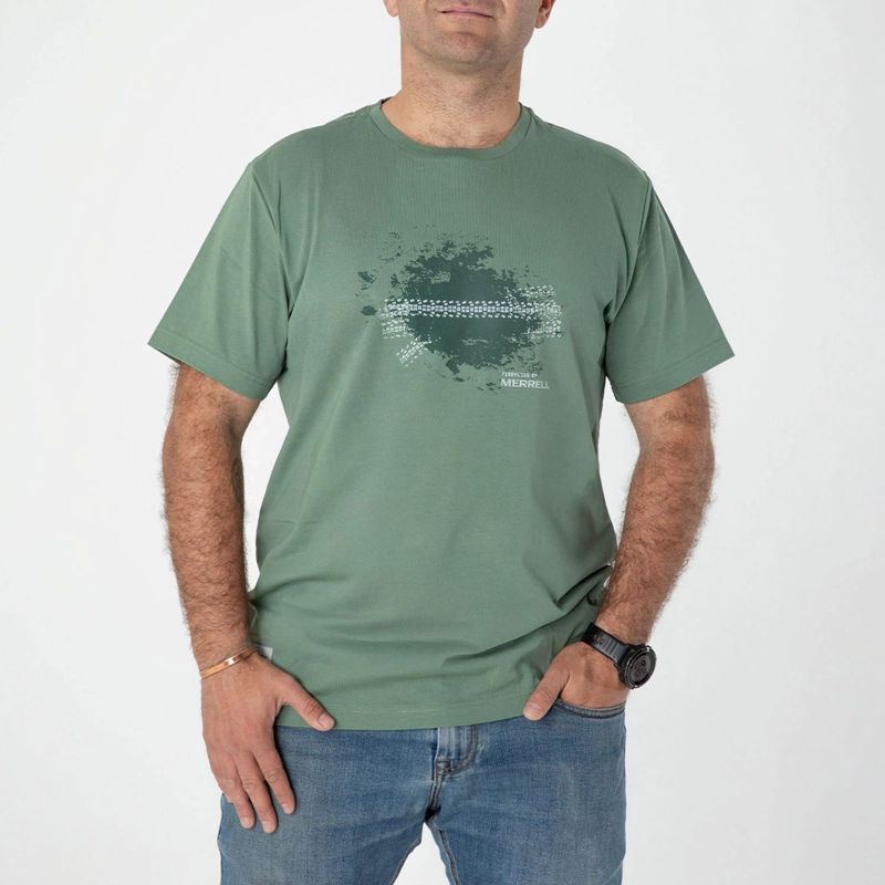 POLERA MC HOMBRE FIREFLIES BIKE & LINES VERDE MERRELL - 1