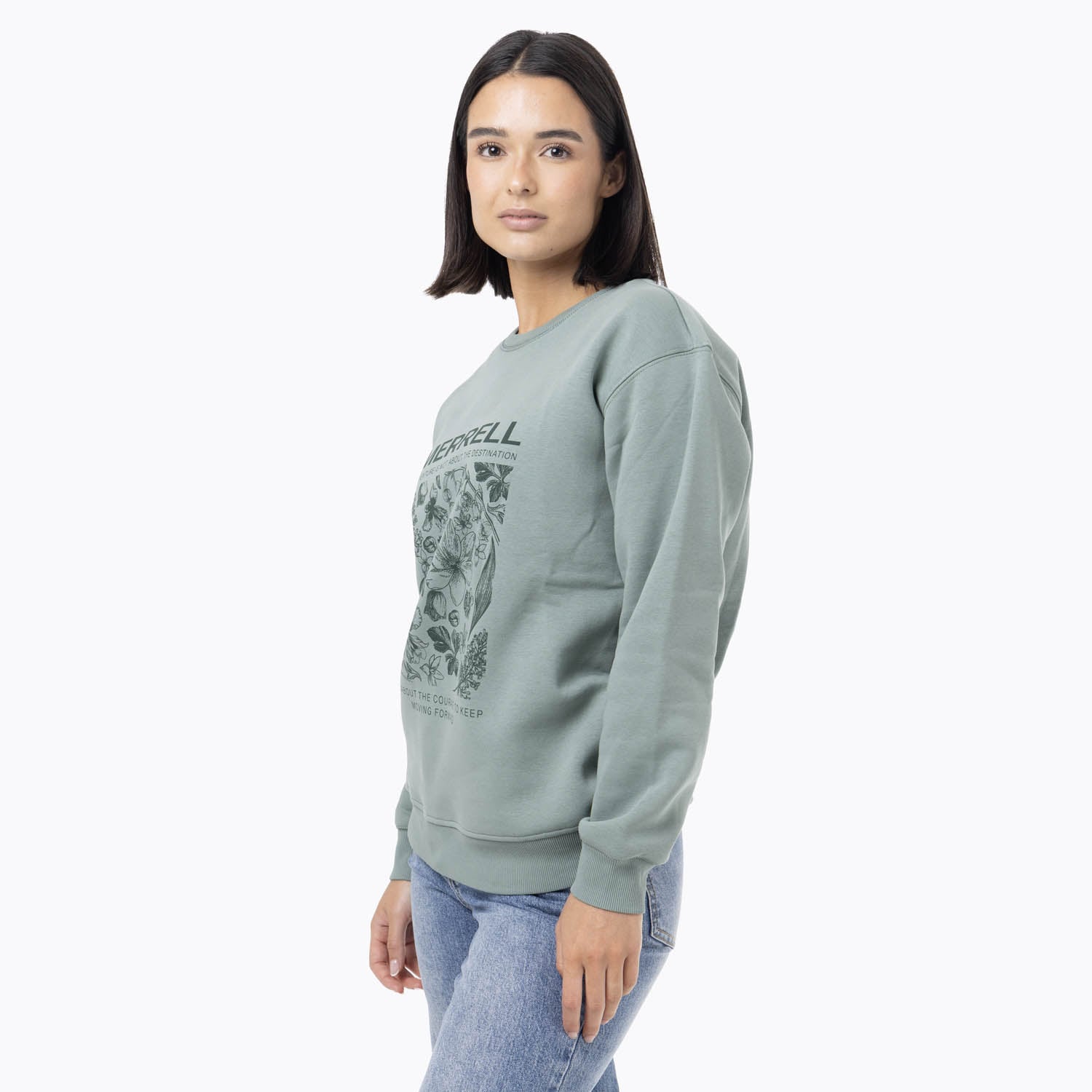 POLERON MUJER COTTON BLOOM VERDE MERRELL - 2