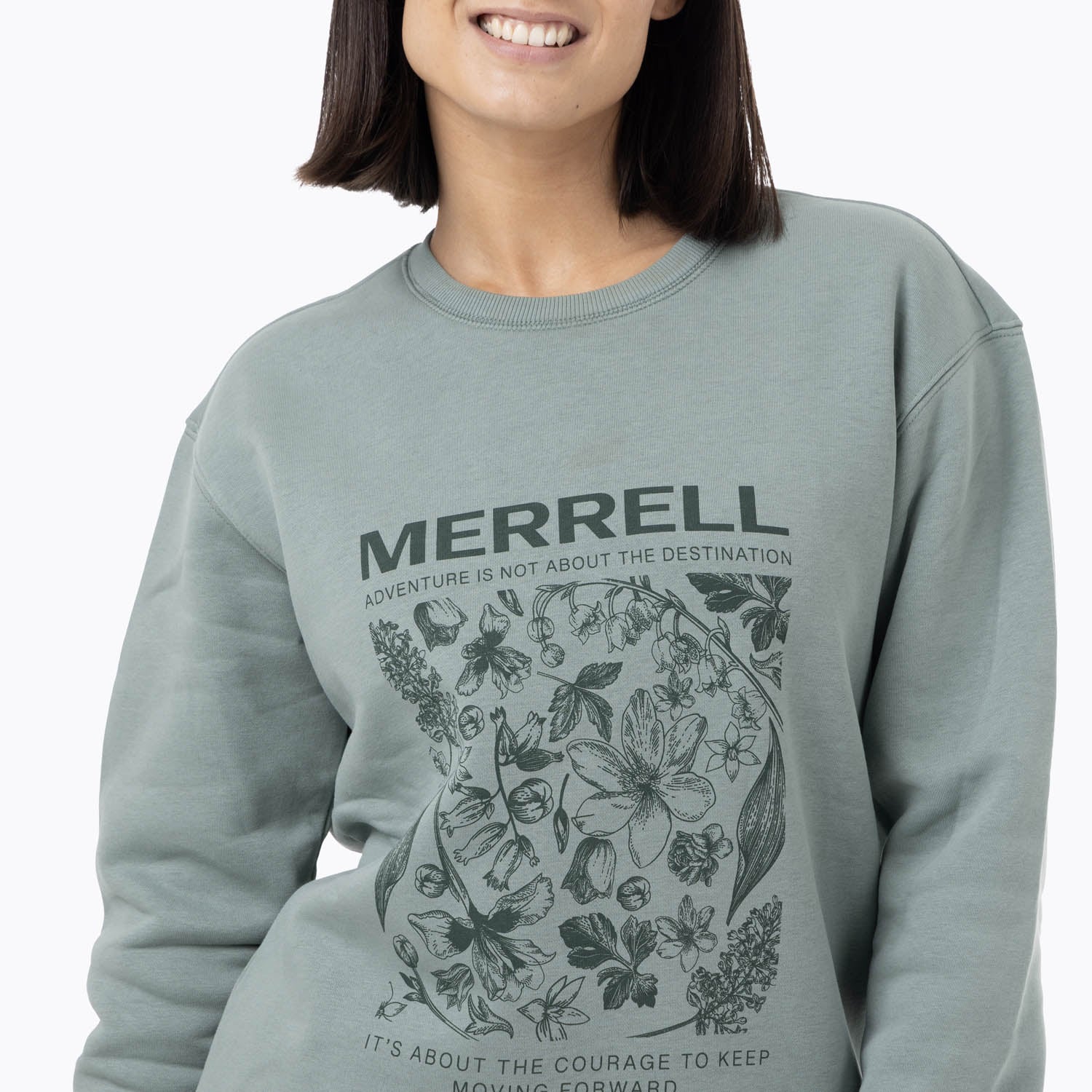 POLERON MUJER COTTON BLOOM VERDE MERRELL - 5
