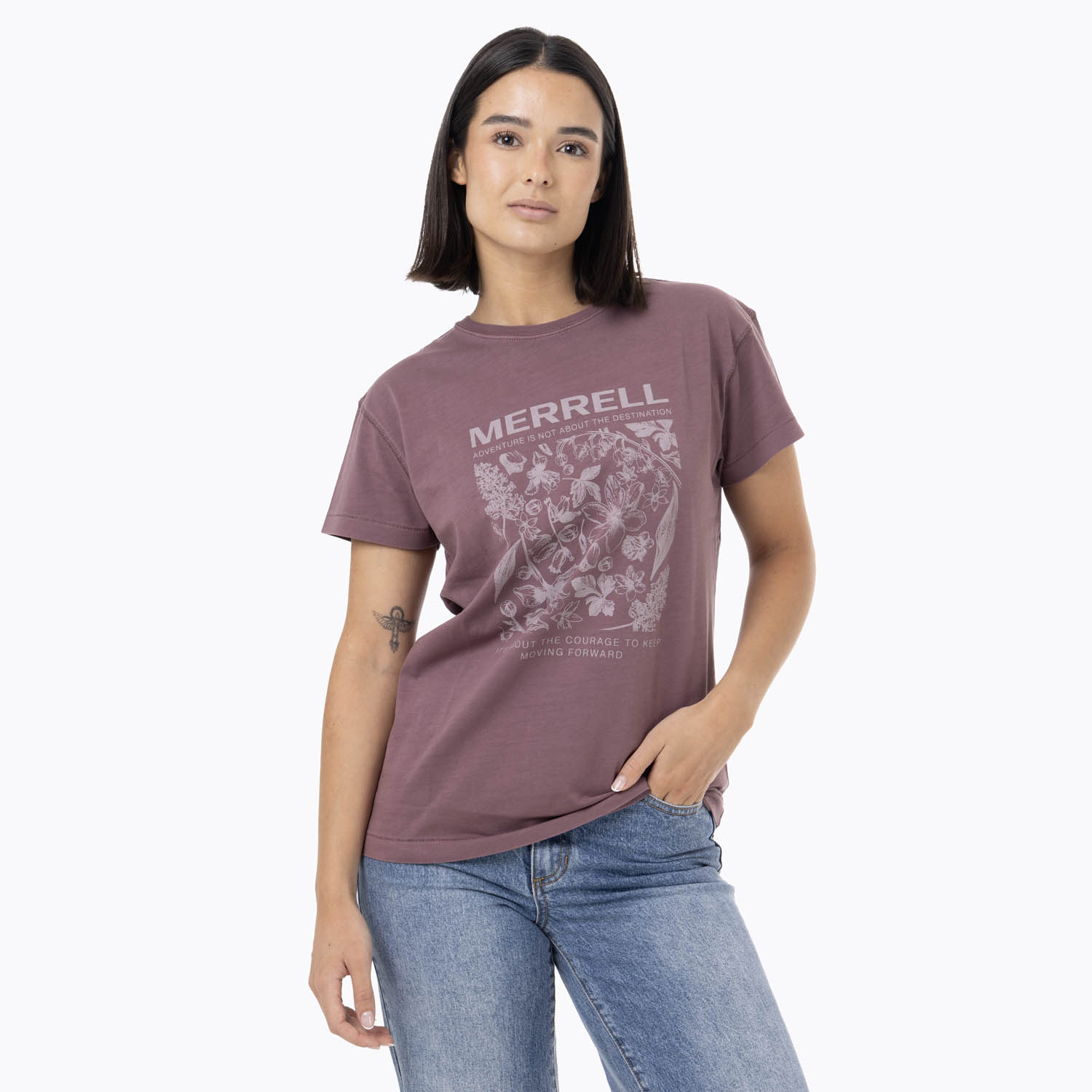 MERRELL POLERA MANGA CORTA MUJER BIG PRINT MORADO MERRELL