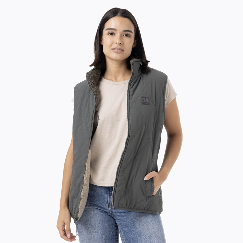 POLAR SIN MANGAS MUJER SHERPA REVERSIBLE VERDE MERRELL - 9