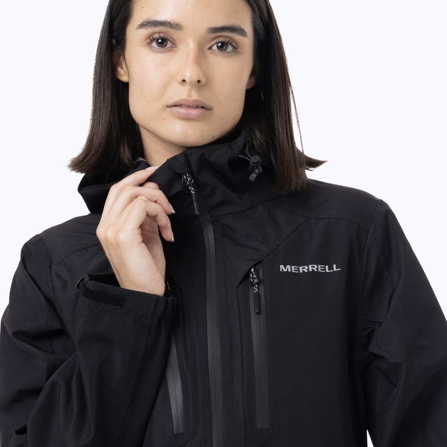 IMPERMEABLE MUJER FULL ZIPPER HARDSHELL NEGRO MERRELL - 6