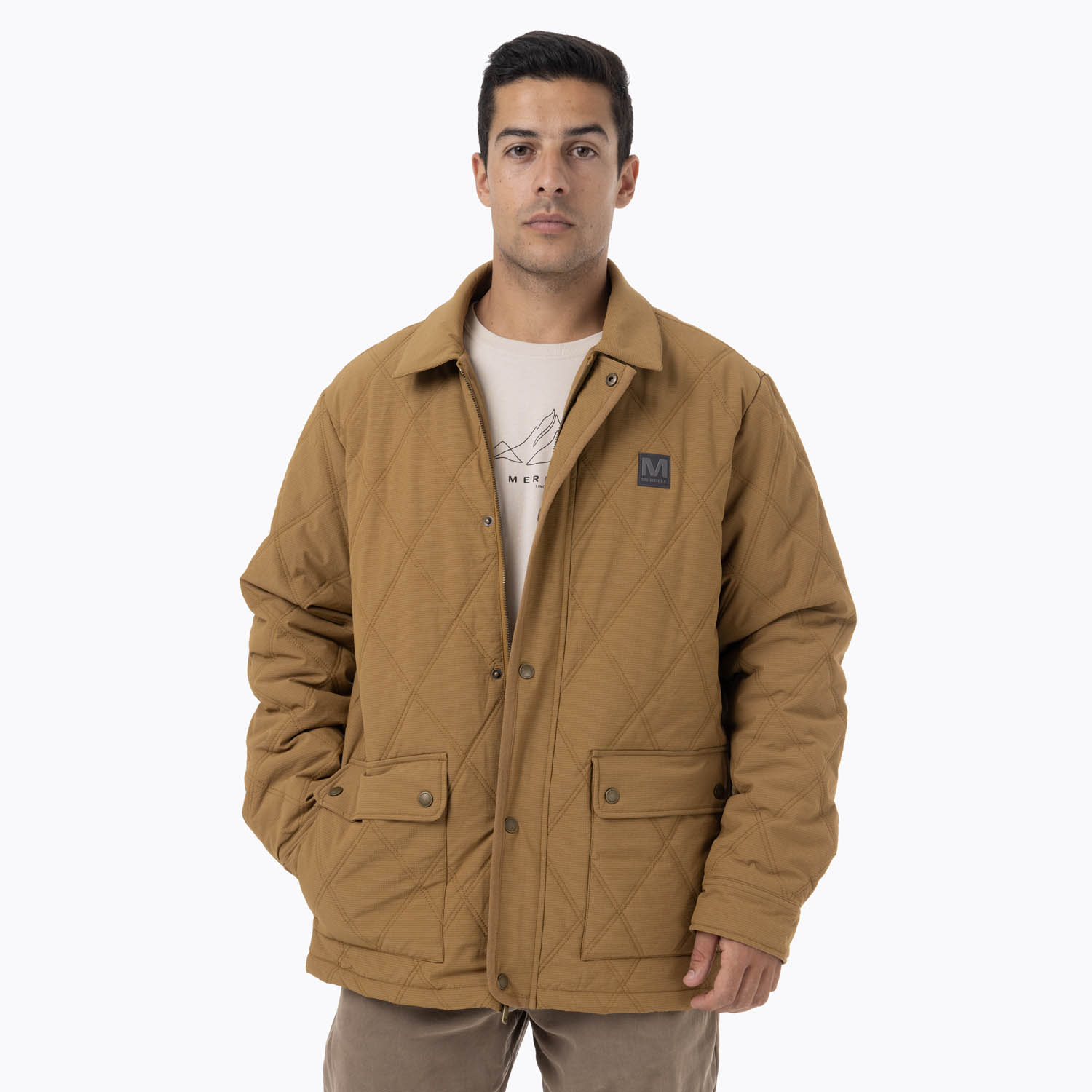 CHAQUETA HOMBRE HALEES FULL ZIPPER MOSTAZA MERRELL - 5