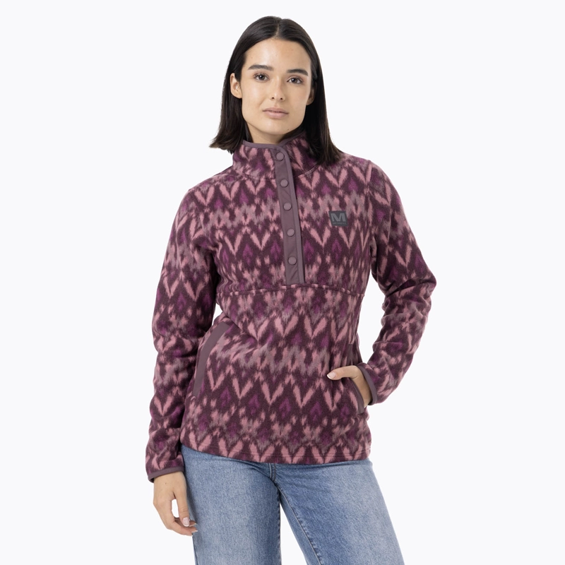 POLAR MUJER D PRINT SNAP MICROFLEECE MORADO MERRELL - 1