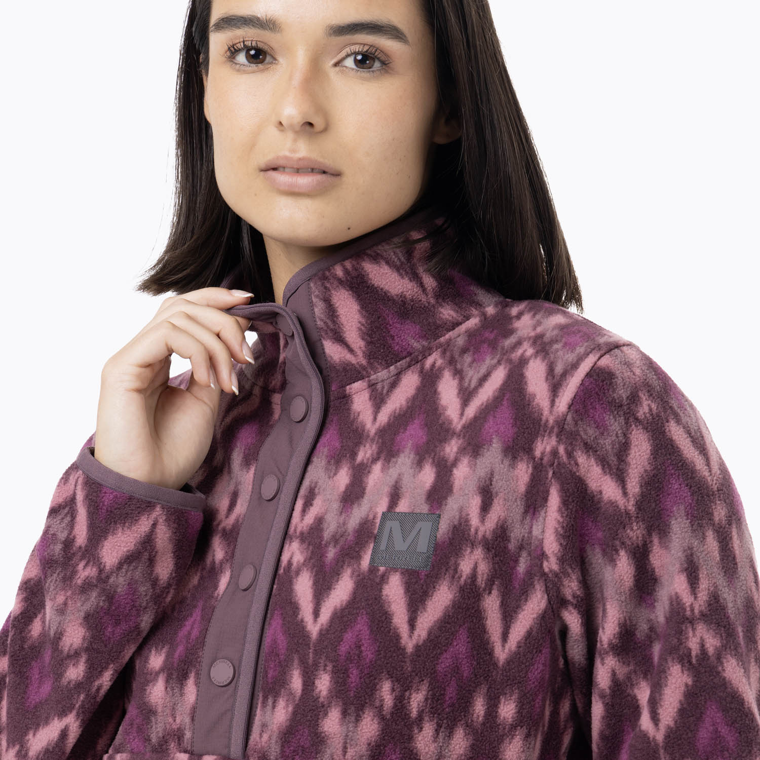 POLAR MUJER D PRINT SNAP MICROFLEECE MORADO MERRELL - 5