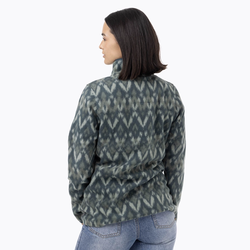 POLAR MUJER DECHES PRINT SNAP MICROFLEECE VERDE MERRELL - 4