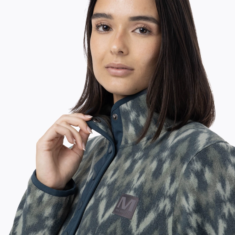POLAR MUJER DECHES PRINT SNAP MICROFLEECE VERDE MERRELL - 6