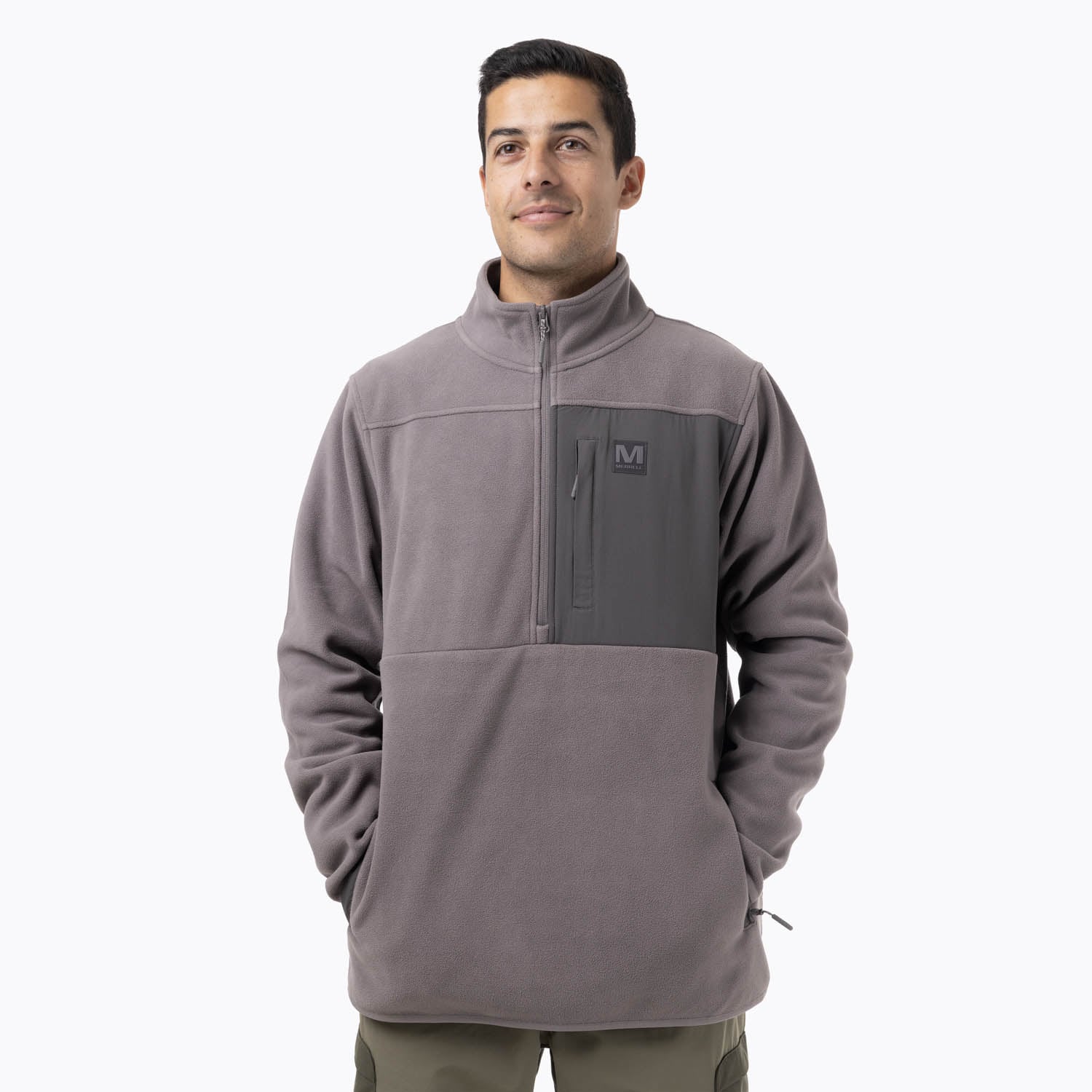 POLAR HOMBRE D SNAP MICROFLEECE GRIS OSCURO MERRELL - 1