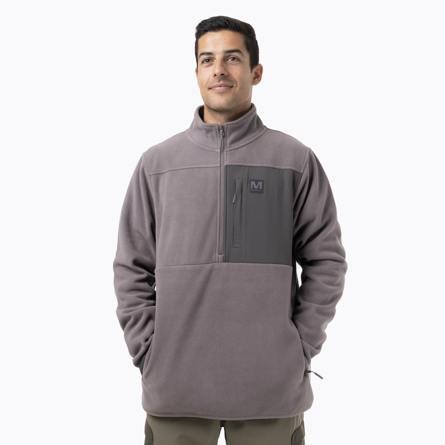 POLAR HOMBRE D SNAP MICROFLEECE GRIS OSCURO MERRELL - 1