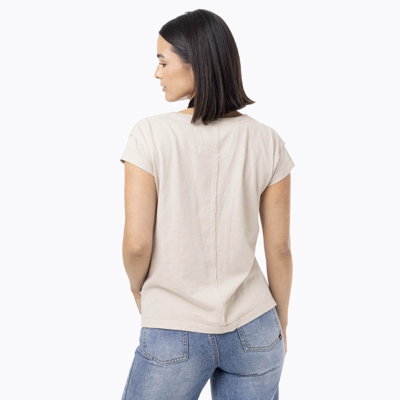 POLERA MANGA CORTA MUJER SLUB BEIGE MERRELL - 4
