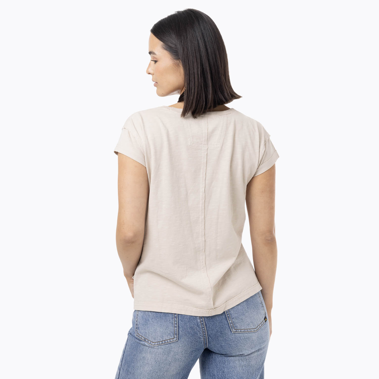 POLERA MANGA CORTA MUJER SLUB BEIGE MERRELL - 4