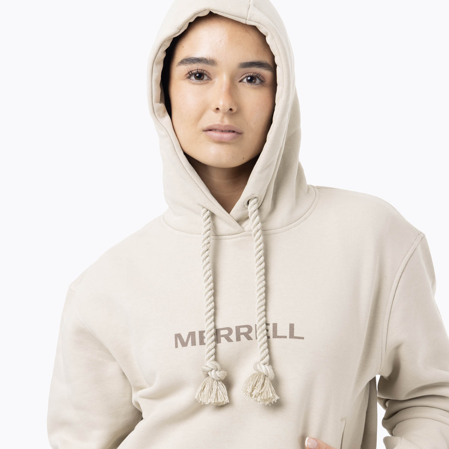 POLERON MUJER LOGO HOODIE BEIGE MERRELL - 7
