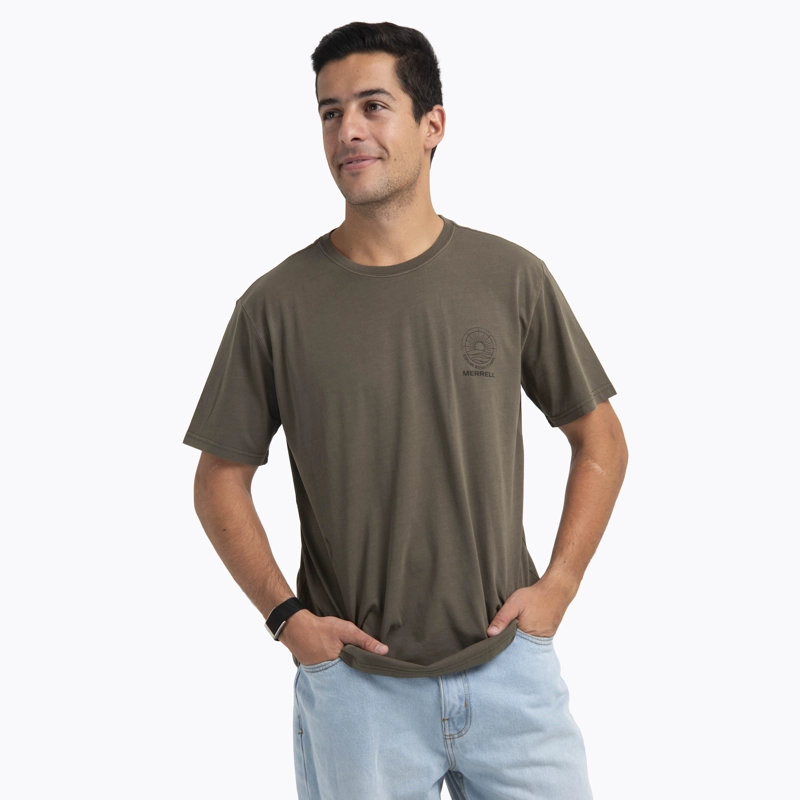MERRELL POLERA MANGA CORTA HOMBRE OECHES VERDE OSCURO MERRELL