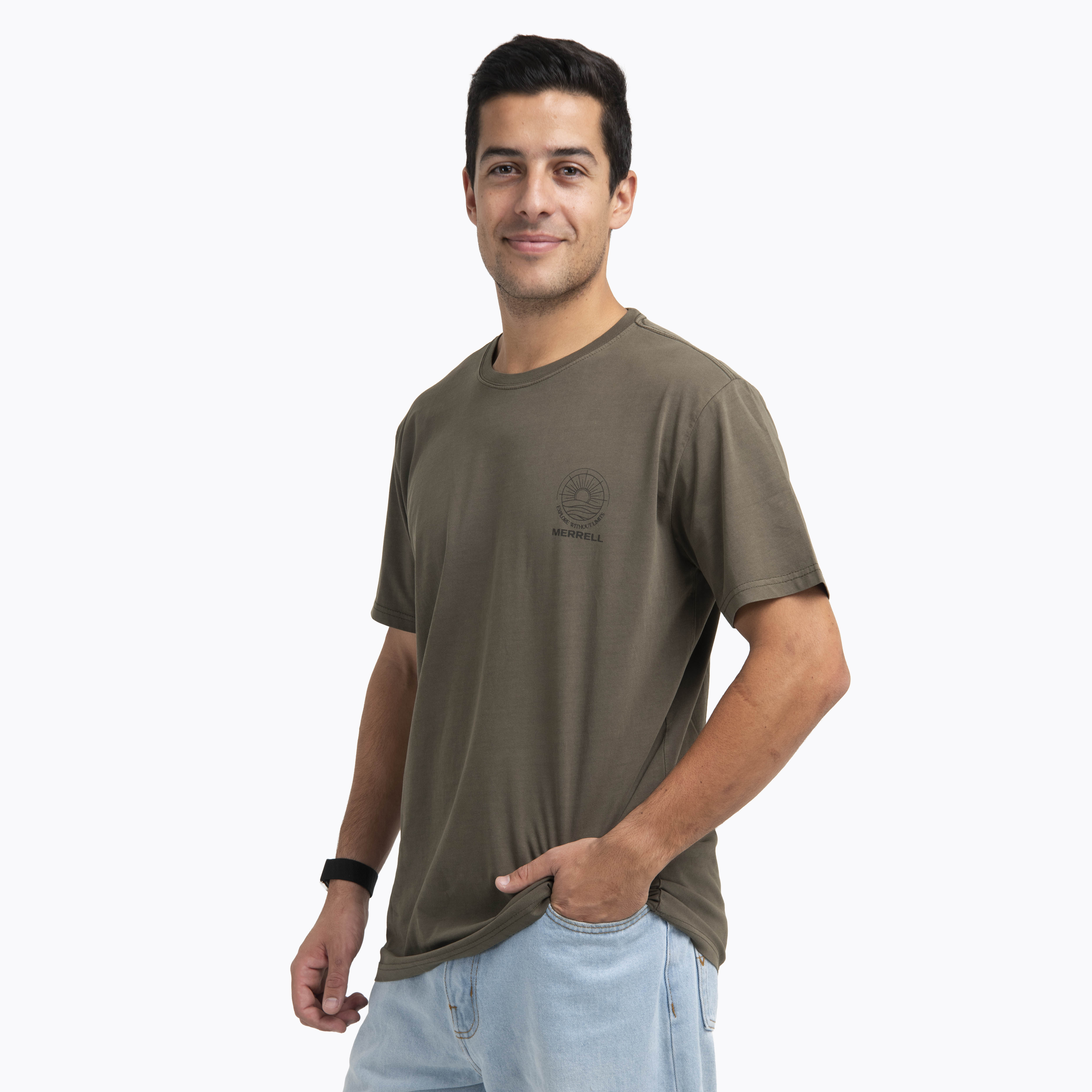 POLERA MANGA CORTA HOMBRE OECHES VERDE OSCURO MERRELL - 2
