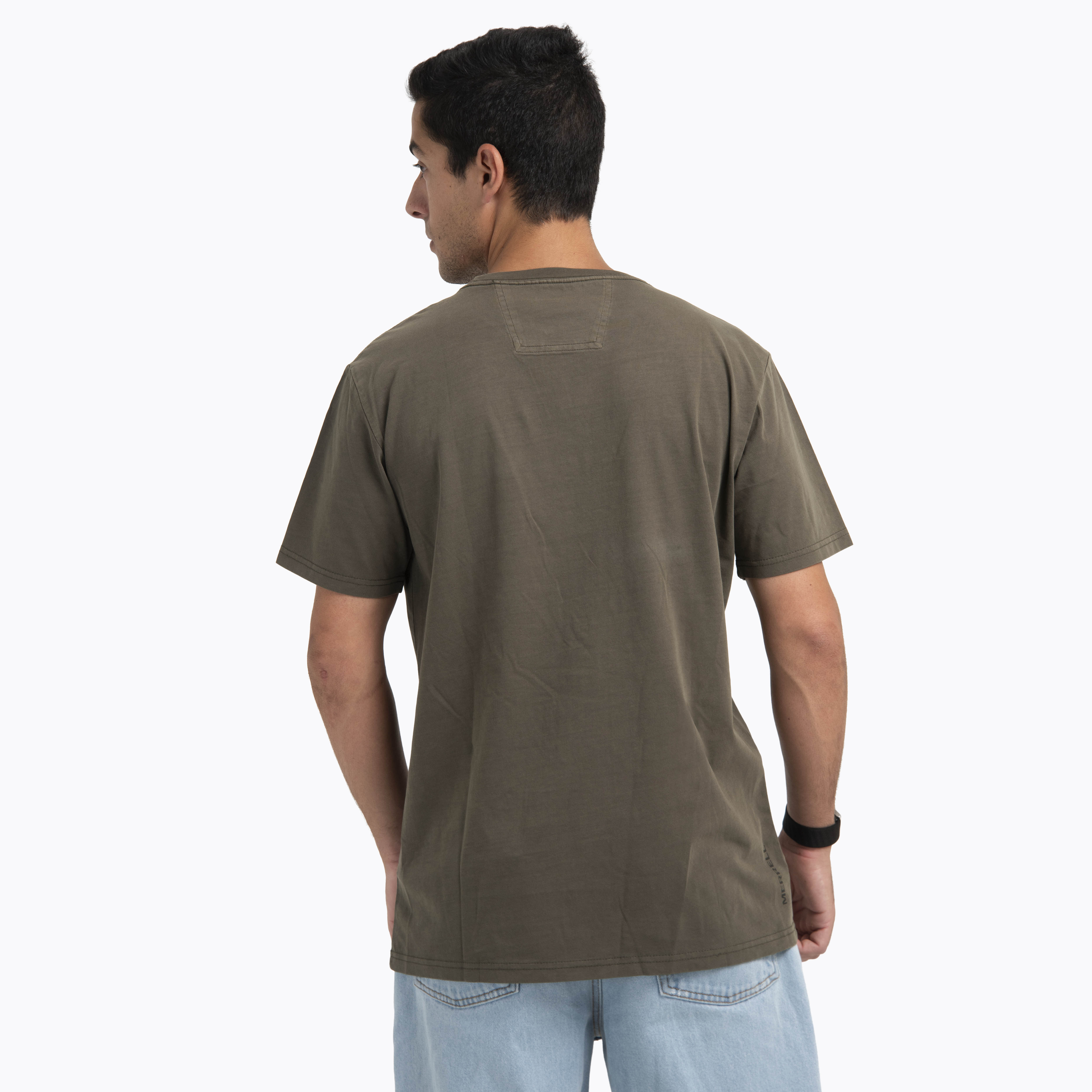 POLERA MANGA CORTA HOMBRE OECHES VERDE OSCURO MERRELL - 4