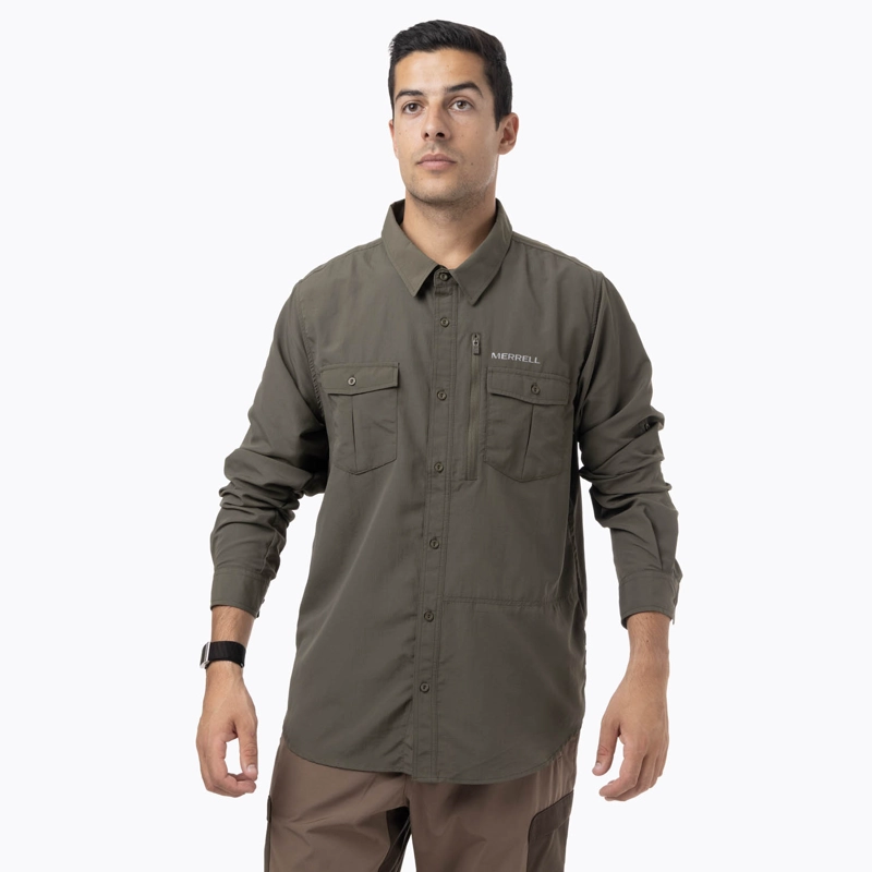 CAMISA MANGA LARGA HOMBRE KUSKOV VERDE MERRELL - 1