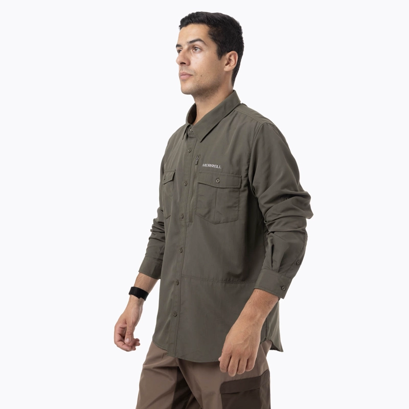 CAMISA MANGA LARGA HOMBRE KUSKOV VERDE MERRELL - 2