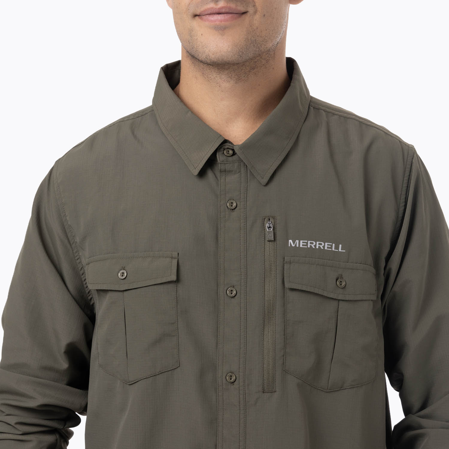 CAMISA MANGA LARGA HOMBRE KUSKOV VERDE MERRELL - 6