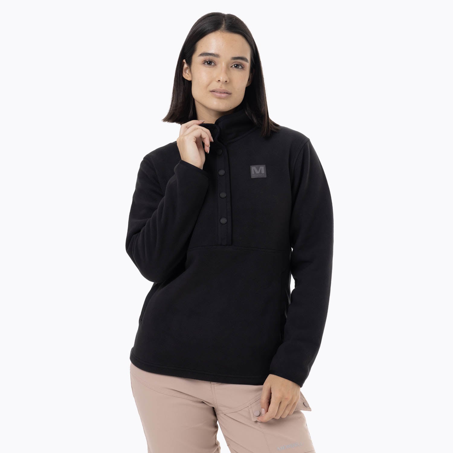 POLAR MUJER DECHES SNAP MICROFLEECE  NEGRO MERRELL - 1