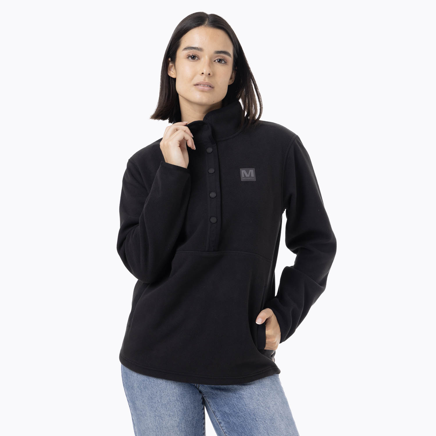 POLAR MUJER DECHES SNAP MICROFLEECE  NEGRO MERRELL - 8