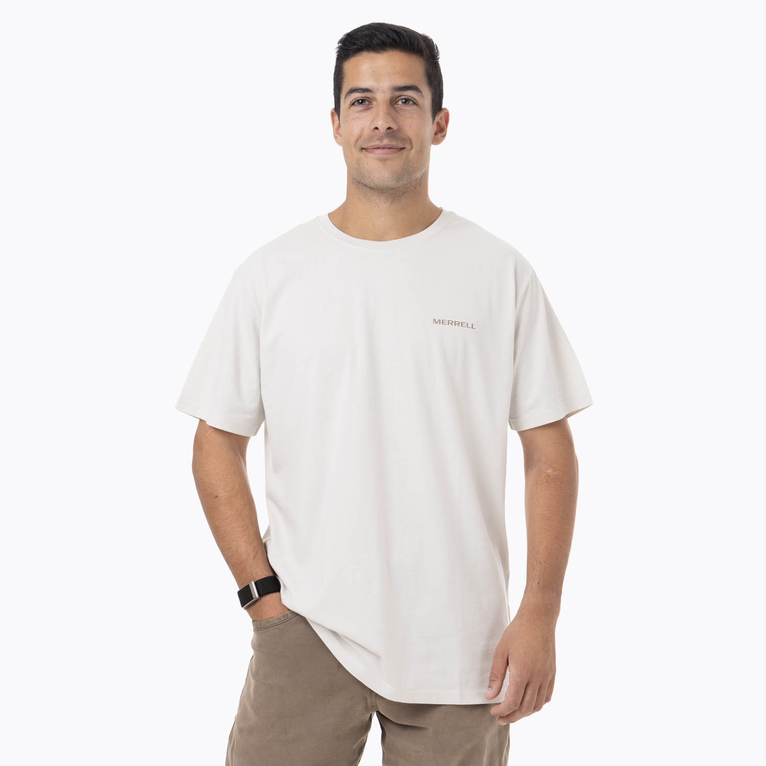 POLERA MANGA CORTA HOMBRE SAPAIS BEIGE MERRELL - 1