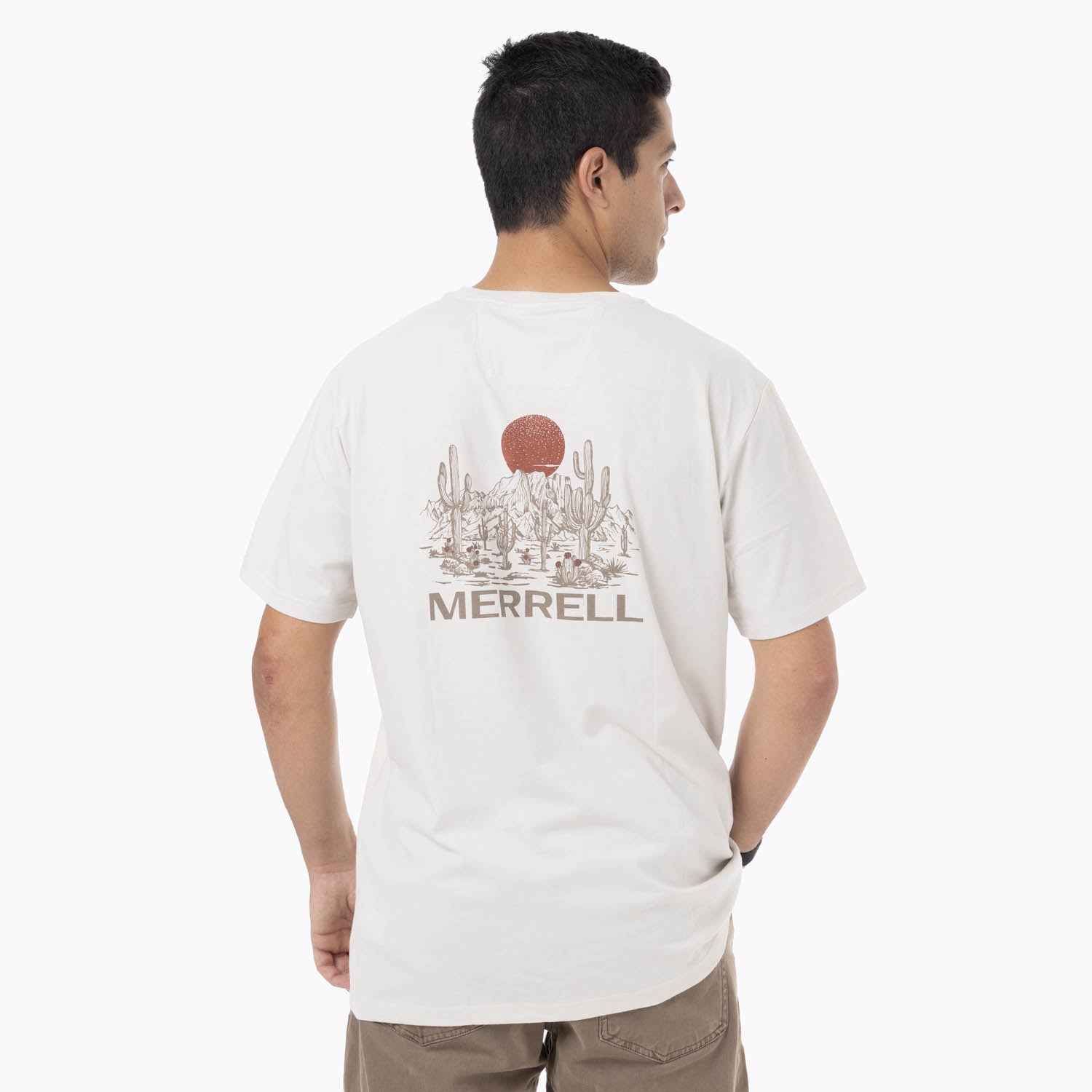 POLERA MANGA CORTA HOMBRE SAPAIS BEIGE MERRELL - 4