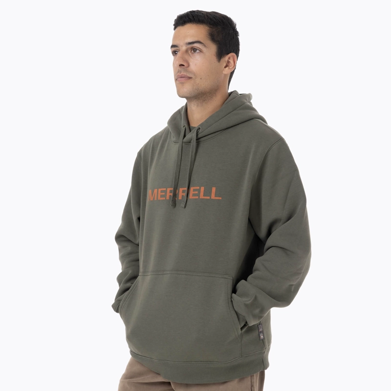 POLERON HOMBRE LOGO HOODIE VERDE MERRELL - 2