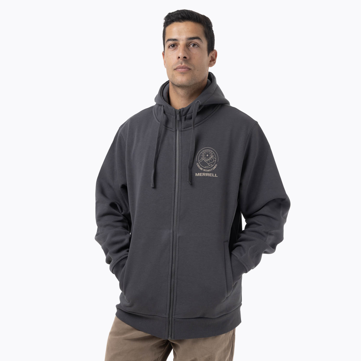 POLERON HOMBRE LEXYOS GRIS OSCURO MERRELL - 1